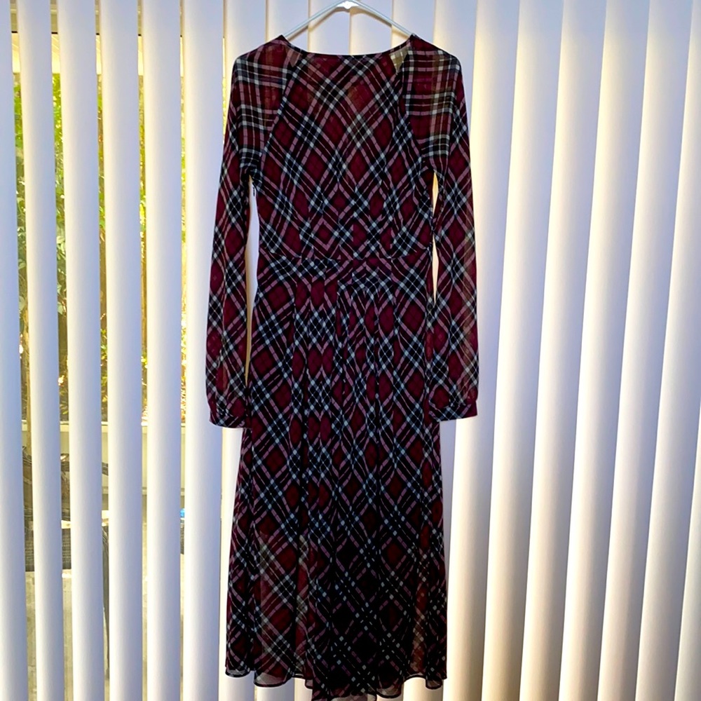 Michael Kors Plaid Merlot slip dress
